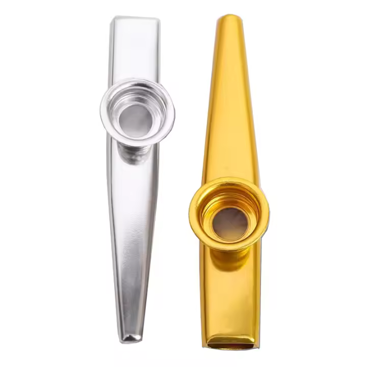 Kazoo De Metal Para Principiantes Siluro De Cobre Portátil Y Compacto Fácil De Aprender Sonido Liso Dorado Y Plateado - 1