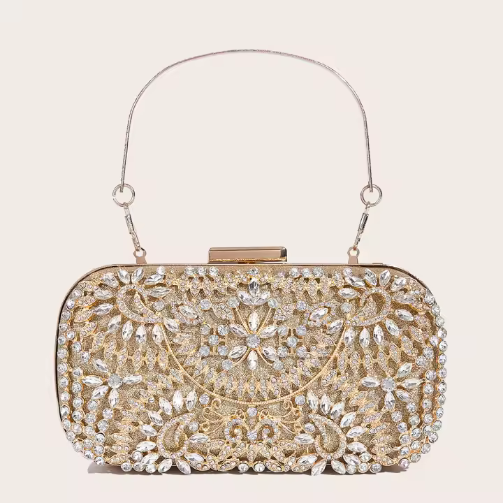 Bolso de cena de pana brillante y a la moda, bolso de mano de boda para fiesta y baile para mujer - 1