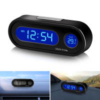 Reloj De Coche Digital Con Termómetro 2 En 1 Luminoso LCD Accesorios De Estilo Para El Coche Pantalla Digital De Tiempo Y Temperatura - details 1