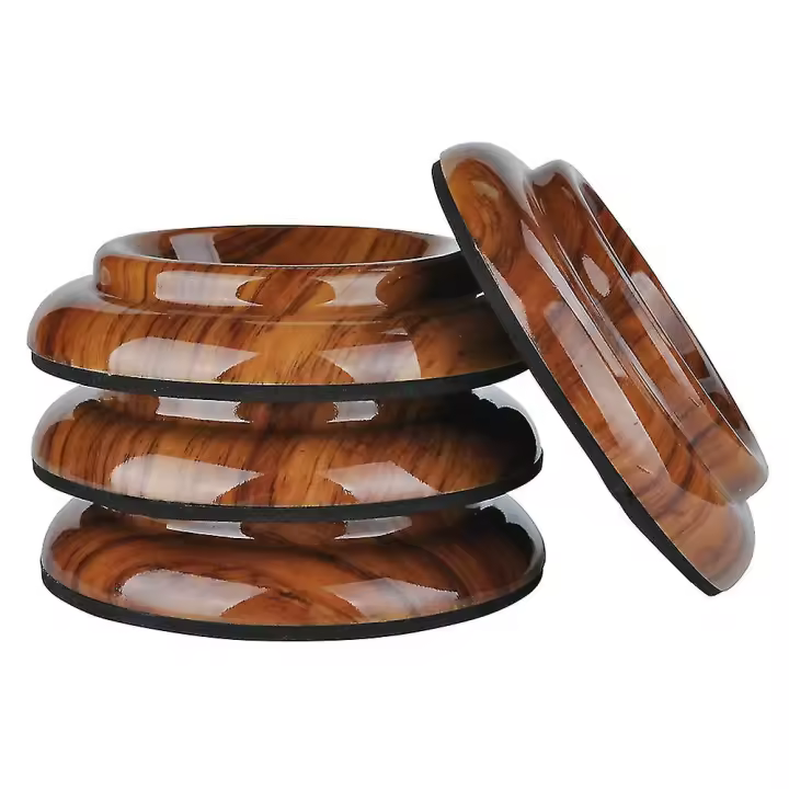 protectores de suelo para ruedas de piano, color palisandro, con sistema antirruido y antirruido. - 1