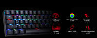 Motospeed CK61 Teclado Mecánico 61 Teclas RGB Retroiluminado Con Cable Para Oficina Y Gaming Compatible Con Android Y Windows Switch Rojo - details 1