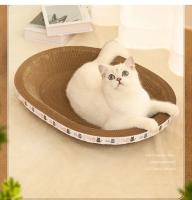 Alfombrilla De Rascado Para Gatos Ovalada De Cartón Corrugado Cama De Gatos Resistente Al Desgaste Juguete Para Uñas Pine Wood - details 0