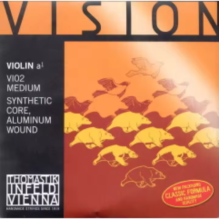CUERDA VIOLIN-Thomastik (Vision/VI02) (Alma Sintetica Entorchado/Aluminio) 2ª Medium Violin 1/4 - 1
