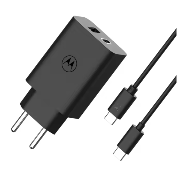 Motorola – Cargador carga rápida Turbopower 50W – Cargador rápido con tecnología USB-PD & QC 3.0 - Compatible con múltiples dispositivos - Incluye cable 1m USB-A a USB-C - 1