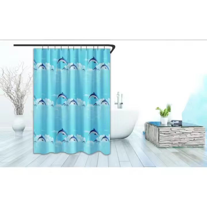 Cortina de ducha de material PEVA con dibujos variable, 1 panel.tela impermeable, 180x180cm,cortina de partición gruesa a prueba de moho, cortina decorativa de baño, 1 paquete - 1