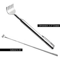 Kit De Masaje Y Rascado Telescopio De Acero Inoxidable Práctico Con Clip Para Bolígrafo Rascador De Espalda Portátil Masajeador Corporal - details 4