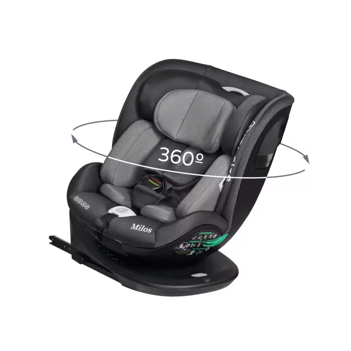MS BabyWorld MILOS | Silla de coche I-Size Grupo 0/1/2/3, 40-150cm | Isofix y Top Tether Desde nacimiento hasta los 12 años–0–36kg | A contramarcha hasta los 18kg | Giratoria 360º Universal - 1
