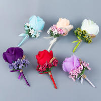 Broche De Silken Artificial Para Mujer Y Hombre Corsé De Mano Flor De Boda Decoración De Fiesta Para Novio Y Novia - details 15