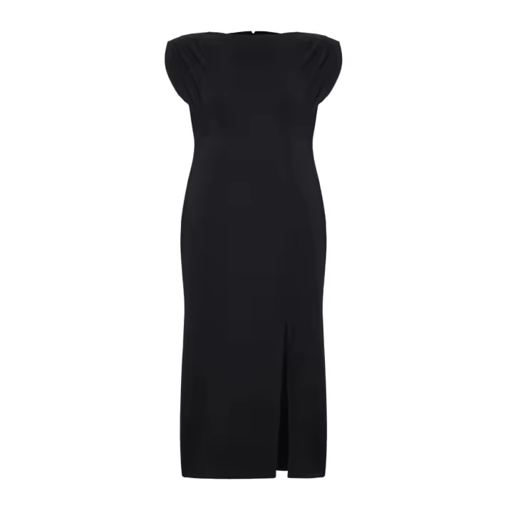 Trendyol Black Sleeveless Slit Woven Plus Size Evening Dress/Graduation/Engagement/Evening Dress Tbbss25Ah00052 - 1
