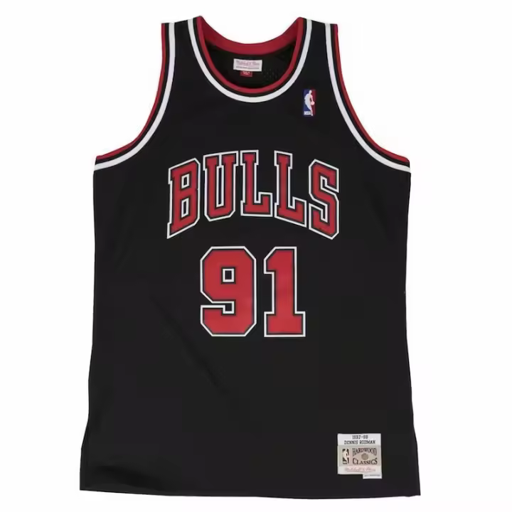 Camiseta Dennis Rodman Chicago Bulls - Swingman Mitchell and Ness Negra - 1