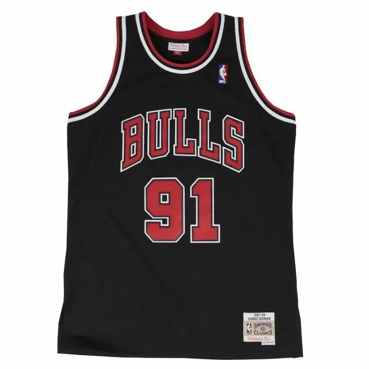 Camiseta Dennis Rodman Chicago Bulls - Swingman Mitchell and Ness Negra - 1