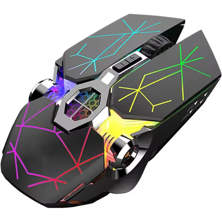 Raton inalámbrico para juegos con retroiluminación LED silenciosa 2400DPI ratón ergonómico óptico USB Recargable para computadora portátil PC computadora.Ratón para Juegos, Gaming Inalámbrico ratón para PC, 2400 dpi - 1