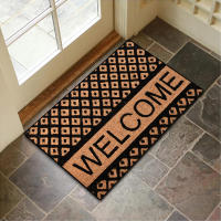 Alfombra De Entrada Decorativa Para Piso De Hogar Con Patrón De Piedra Y Madera Antideslizante Lavable Sencilla Lujo Ligero Para Baño Y Cocina - details 5