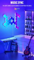 Lámpara De Pared Hexagonal Inteligente RGB Luz Nocturna Cambiante Para Ambiente DIY Forma Música Rítmica Control APP Para Game Room Dormitorio - details 6