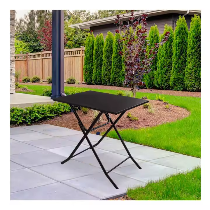 Mesa de jardín Aktive plegable negro 70x70x50 cm - 1
