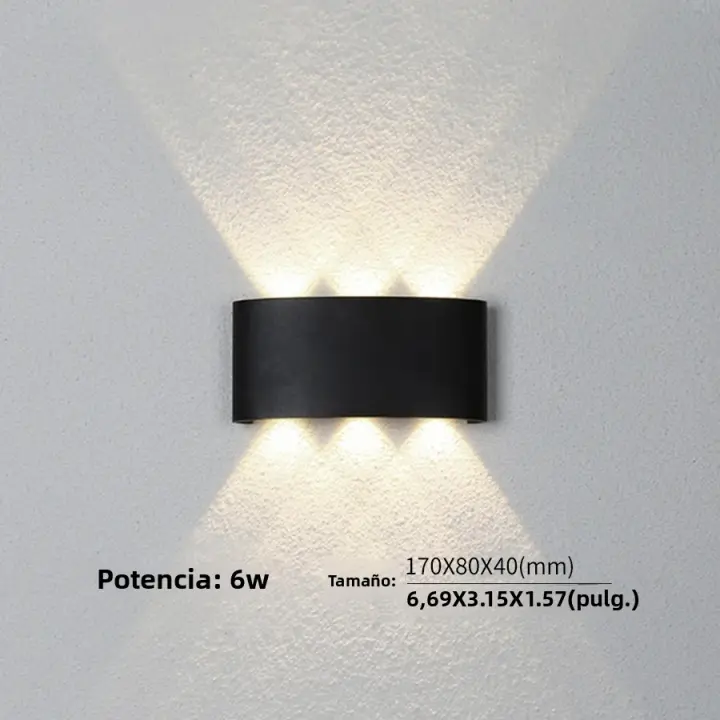 Lámpara De Pared LED 6W Impermeable Para Exterior Y Interior Iluminación Moderna Para Jardín Valla Dormitorio Sala De Estar Escaleras - 1