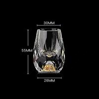 Vaso De Vidrio De Lujo Para Vodka Sake Shochu Liqueur Doble Fondo Con Papel De Oro Para Té Regalo Elegante Para Bares Y Fiestas - details 7