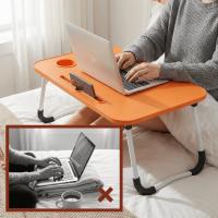 DECODEKO 50X30cm Bandeja para Cama y Sofá Reclinable,Mesa plegable portátil multifuncional de una pieza para cama con ranuras para vasos y tabletas, pies antideslizantes; adecuada para dormitorios, habitaciones de estudiantes y sofás de oficina - details 3