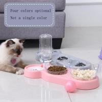 Comedero Doble para Gatos, dispensador automático de Comida y Agua 3 en 1, inclinable 15 °. - details 2