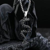 Collar De Dragón 3D Para Hombres Y Mujeres En Acero Inoxidable 316L Colgante Animal Cadena De Suéter Joyería Punk Regalo Para Novio - details 1