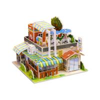 Puzzles De Papel 3D Exquisitos Para Niños Juguetes Hechos a Mano DIY Heladería Hotel Francés Supermercado Juguete Educativo Para Edad Infantil - details 8