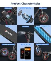 iScooter i10 Patinete Eléctrico, Motor de 650W, Batería de 36V 15Ah, Neumáticos Neumáticos de 10 Pulgadas, Velocidad Máxima de 40km/h, Autonomía Máxima de 45km, Suspensión Delantera y Trasera, Freno Eléctrico y de Disco - details 4