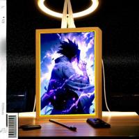 Marco De Fotos Para Pintura Con Figura De Anime Naruto Sasuke Gaara Luz LED Nocturna Decoración Para Dormitorio Regalo De Navidad Lámpara De La Luna - details 4