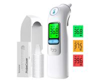Termómetro de fiebre Femometer para adultos y niños, 1 segundo resultado, termómetro de oído de alta precisión, 30 memorias de recuperación, alarma de fiebre de 3 colores, con 20 cubiertas de sonda desechables - details 1