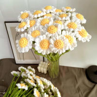 Flores Creativas De Hilo Tejido a Mano En Estilo Margarita Para Decoración De Fiesta Boda Regalo DIY Sin Personalización - details 7