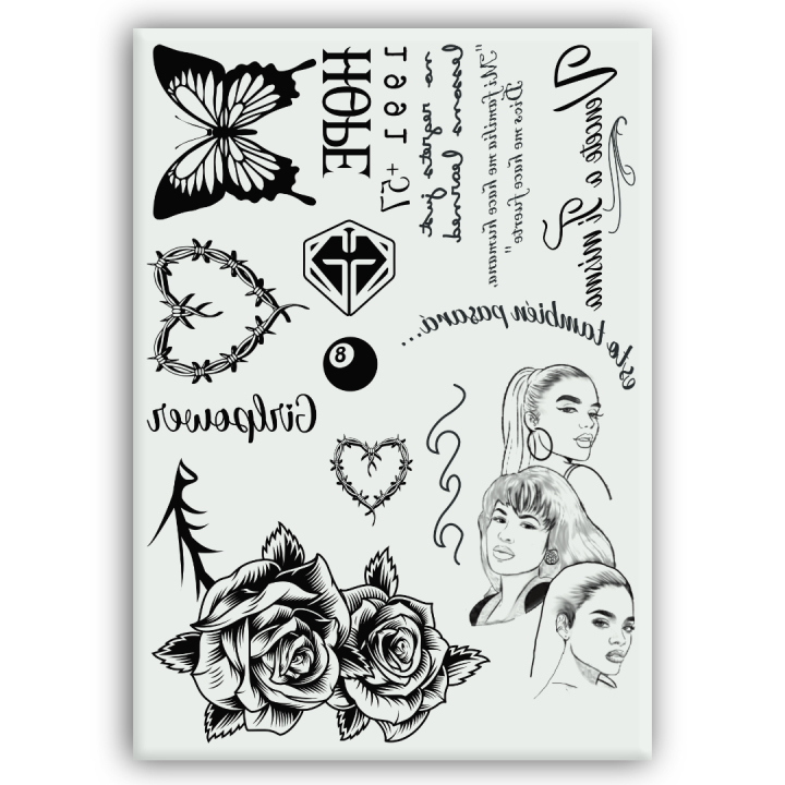 Set de Calcomanías de Karol G - Tatuajes Temporales para Disfraz - Carnaval - Halloween - Cosplay