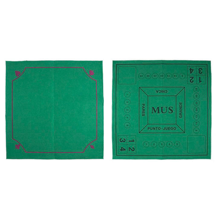 Tradineur - Tapete de póker y mus, mantel, alfombrilla de fieltro para juegos de mesa, salón, cartas, grosor 2 mm (Verde, 50 x 50 cm)