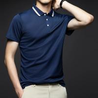 Camisa Polo Hombre Estilo Casual Transpirable Con Mangas Cortas Y Rayas Cuello Redondo Top Cómodo Para Verano - details 14
