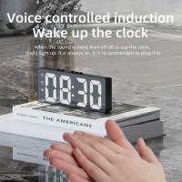 Reloj De Mesa Digital Con Espejo LED Alarma Snooze Pantalla De Mostrador Reloj Electrónico Para El Hogar Con Función De Temperatura - details 3