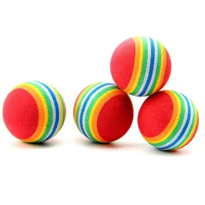 Juguete De Actividad Para Gatos Y Gatitos 10pcs Bolas De Arcoíris De Espuma Suave Coloridas Juguete Divertido Para Mascotas - 1