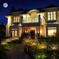 1PCS 490Leds Luces De Fuego Solar Para Jardín Impermeables Con 8 Modos De Iluminación Decoración De Navidad Para Jardín Y Paisaje - details 7