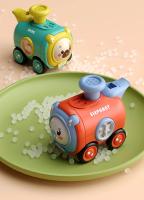 Pequeño Tren Inertia Press Con Silbato Juguete Interactivo Para Padres Y Niños Coche De Dibujos Animados Resistente Al Impacto Para Bebés - details 14