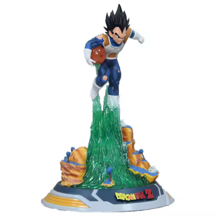 Figura De Colección Dragon Ball Z 25cm Super Saiyan Vegeta Anime PVC Luz Interiorizable Modelo Figura De Decoración Regalo - 1