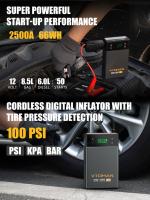 VTOMAN X1 Arrancador de Coche con Compresor de Aire de 100PSI, Arrancador de Coche de 2500A de Pico, Caja de Batería de Litio de 12V, LED de 400 Lúmenes, 10 Protección de Seguridad, Banco de Energía Portátil - details 2