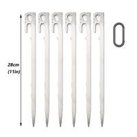 TARKA 6pcs Palos De Tenda Para Camping Y Viajes Acero Inoxidable Pinos De Suelo Para Tarp De Sol Y Playa Accesorio De Tenda - details 1