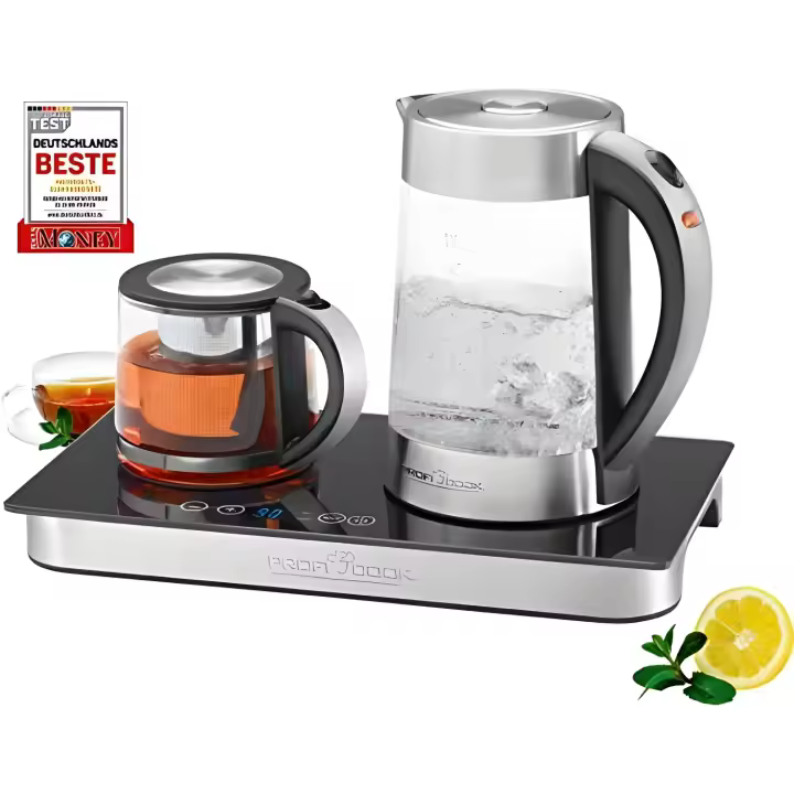 Proficook PC-TKS 1056 Hervidor de Agua Eléctrico Estación de Café Tetera y Cafetera 1.7 L Negro Acero Inoxidable Transparente - 1