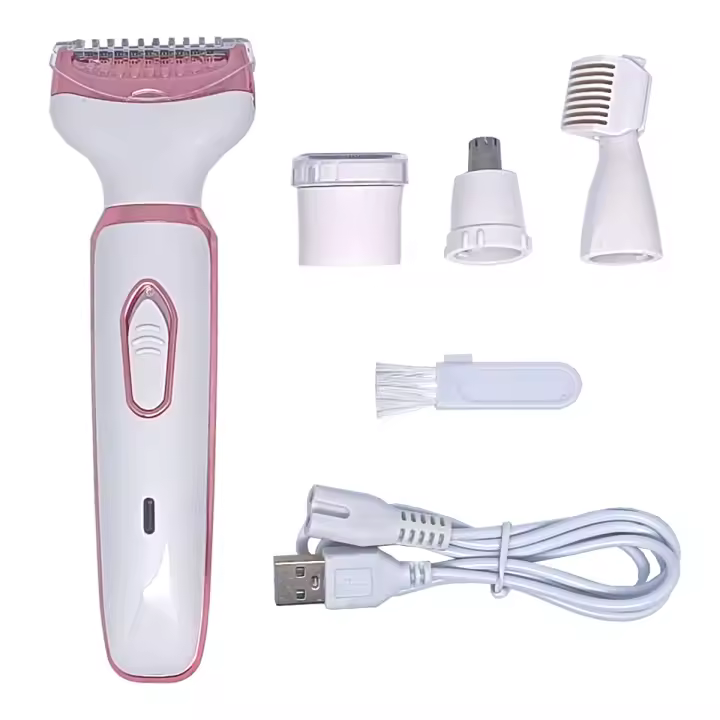 Epilador Eléctrico Para Mujer 4 En 1 Trimmer De Cara Y Cuerpo Painless Depilador Para Boca Del Niño Cejas Y Nariz Recargable ABS - 1