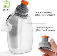 Botella de agua deportiva, a prueba de fugas con clip trasero, portátil para correr y usar en motocicleta, 250 ml - details 3