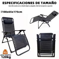 Tumbona Gravedad Cero Premium Plegable y Reforzada (Soporta 120kg) – Silla Reclinable Antideslizante y Portátil para Jardín, Terraza, Playa y Camping marca allpercom - details 1