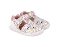 Biomecanics sandalias de lona respetuosas y barefoot de niña estampadas mod. 252193-B050 color blanco y varios - details 0