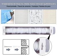 Tendedero Extensible de Pared Retrácthil, 4 Cuerdas, Longitud de hasta 3,7 m por Cuerpo, Tendedero para interior or exterior, Instalación Fija, Tidedero de Ropa Resresistente y Compacto. Incluye pinzas - details 3