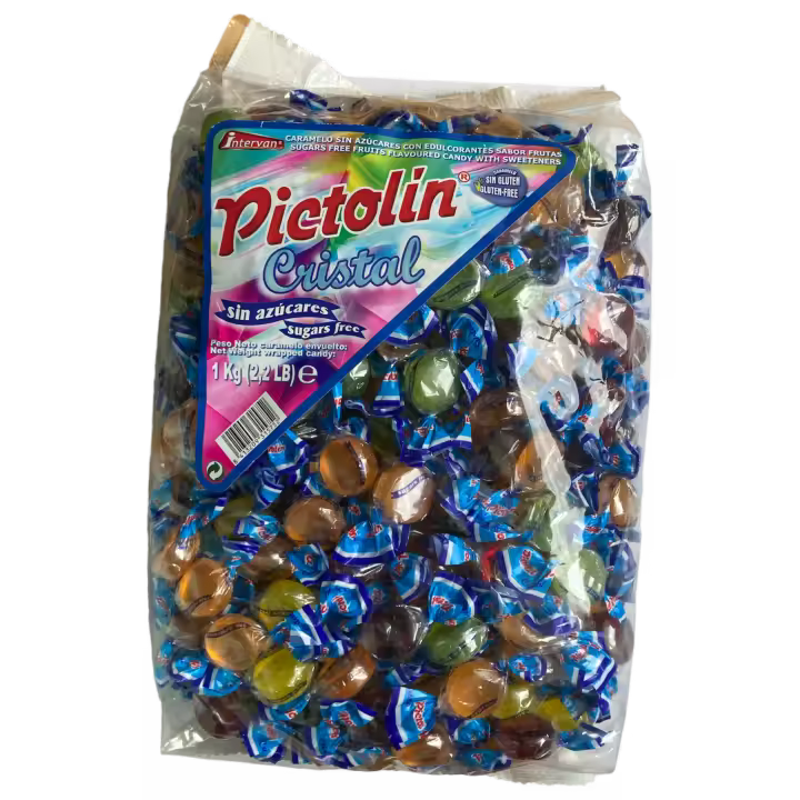 Pictolín Cristal Sin Azúcar Sabor Frutas 1 Kg Caramelos Sin Gluten - 1