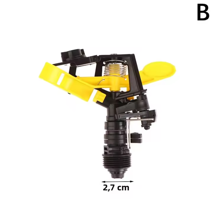 1Pc Regolador De Rociador De Jardín Plástico Rotativo 360 Grados Tamaño Hilo Masculino 1/2" 3/4" Para Riego Por Aspersión En Granjas Y Jardines - 1