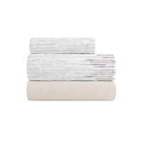 Manterol - Juego de sábanas de invierno coralina dibujo a rayas con gramaje de 220gr/m². Tejido muy cálido, suave y mullido para un descanso reparador en invierno. - details 1