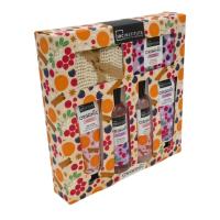Set Organic IDC Institute – Cesta Grande Navideña de 6 Piezas: Gel de Ducha, Baño de Burbujas, Loción, Exfoliante, Esponja Sisal y Sales con Aromas Irresistibles de Naranja, Canela, Mora y Arándano - details 1