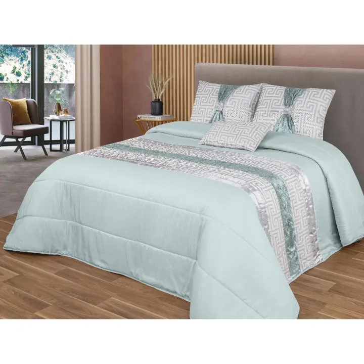 Colcha decorativa, con tres cojines relleno incluido,edredones cama edredon bouti calidad superior,Cómodo y duradero vale para Cama135/150cm Tamaño 250x260cm - 1